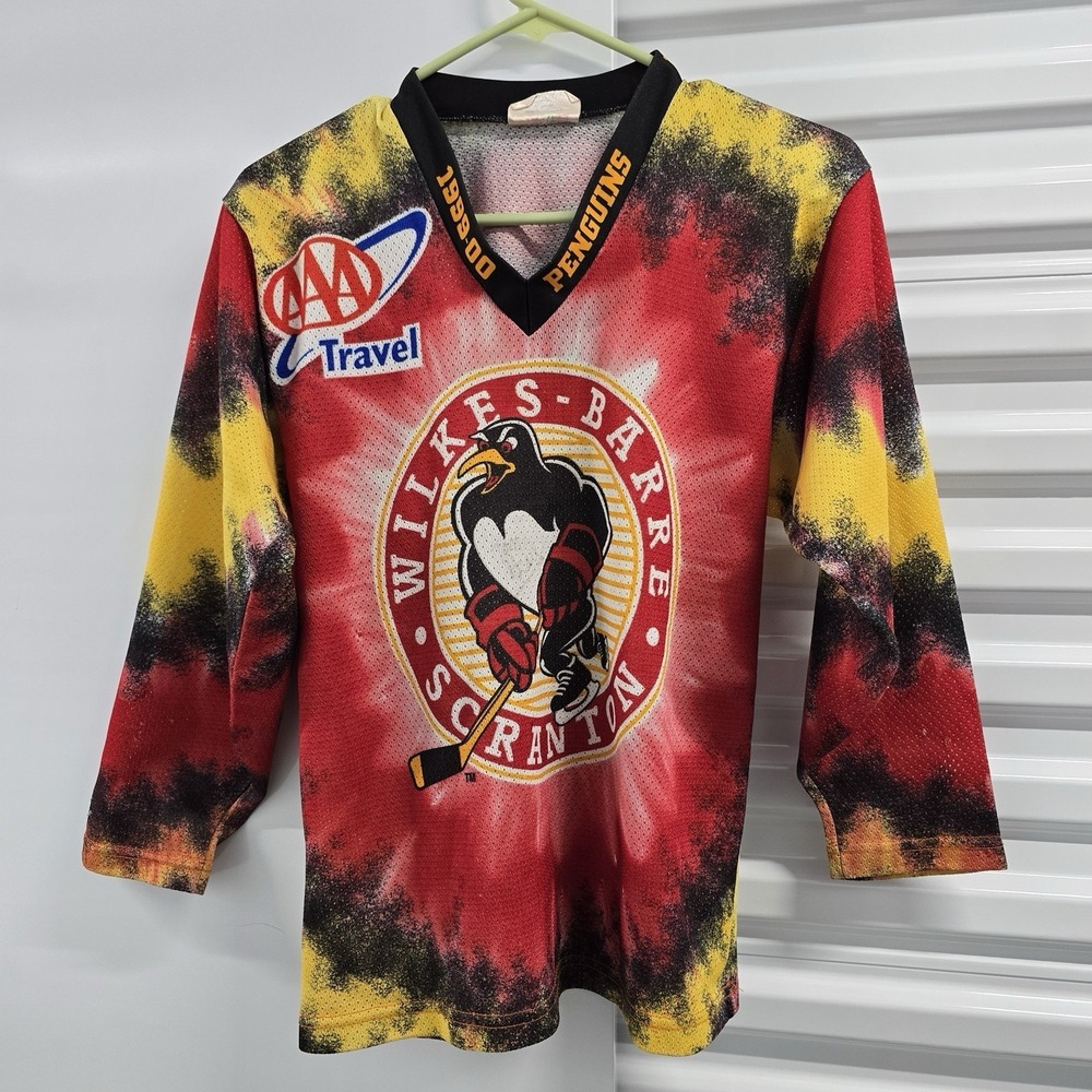 Vintage 1999 Wilkes-Barre Scranton Penguins IHL Jersey Juniors M AAA Travel